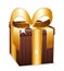 Beautiful brown wrapped gift box.