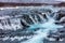 beautiful Bruarfoss waterfall with turquoise water