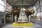 Beautiful buddha statue and renovate build ubosot ordination hall at construction site for thai people respect praying donate in
