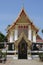 Beautiful Buddhist temple bathed in morning light