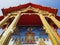 Beautiful Buddhist temple soars into blue sky