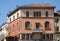 A beautiful building from the colorful windows in the center of Padua in the Veneto (Italy)