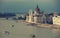 The beautiful building of Hungarian Parliament of Budapest before a storm