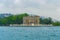 Beautiful buildings at Bosphorus strait Asian shore on rainy day Istanbul Turkey