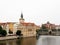 Beautiful buildings on Vltava riverside in Prague.