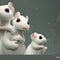 beautiful bunch of 3 mice standing together generated by AI