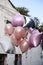 Beautiful bunch colorful helium balloons