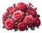 beautiful bunch of roses as a center piece bouquet on white background