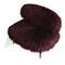 Beautiful burgundy fluffy bench made of wool on an isolated background top view. 3D rendering