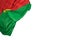 Beautiful Burkina Faso flag with big folds lying flat in top left corner isolated on white - any holiday flag 3d illustration