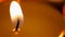 Beautiful burning candle close-up, fire goes out, romantic atmosphere on date