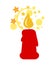 Beautiful burning candle. Flat icon. Clean design. Vector icon.