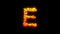 Beautiful burning rocks letter E - burning hot orange - red character, isolated - object 3D rendering