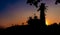 Beautiful burning sky sunset in Galle fort silhouette lighthouse landscape