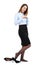 Beautiful business woman dressing or undressing