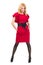 Beautiful Busyness Woman Blonde in red dress