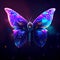 Beautiful butterfly on a cosmic background. 3d rendering, 3d illustration. AI Generated