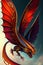 beautiful butterfly dragon, slavic ornament on the wings, AI Generative Illustration Graphic Design Art