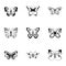 Beautiful butterfly icons set, simple style