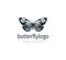 beautiful butterfly vector logo design with majestic detail feature on the open wings top view