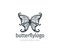 beautiful butterfly vector logo design with majestic detail feature on the open wings top view