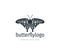 beautiful butterfly vector logo design with majestic detail feature on the open wings top view