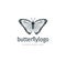 beautiful butterfly vector logo design with majestic detail feature on the open wings top view