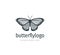 beautiful butterfly vector logo design with majestic detail feature on the open wings top view