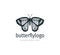 beautiful butterfly vector logo design with majestic detail feature on the open wings top view