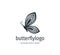 beautiful butterfly vector logo design with majestic detail feature on the wings in side view