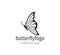 beautiful butterfly vector logo design with majestic detail feature on the wings in side view