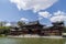 The beautiful Byodo-in temple in Uji, Kyoto, Japan, on a beautiful sunny day with some clouds