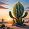 Beautiful cactus in the desert - ai generated image