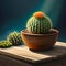 Beautiful cactus in a pot - ai generated image