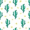 Beautiful Cactuses Abstract Natural Seamless Pattern