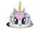 Beautiful cake in the form of a fabulous unicorn isolate on a white background