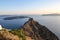 The beautiful caldera and Skaros rock view from Imerovigli terrace on Santorini,