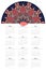 Beautiful calendar for 2018 year with stylized kokoshnik. Russian language.