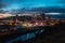 Beautiful Calgary skyline with Calgary Stampede lights