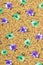 Beautiful calico texture with embroidered flowers on a calm plain background