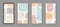 Beautiful calm set of vertical social media post templates with minimal abstract organic shapes composition