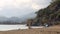 Beautiful calm view seashore and mountains