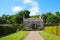 Beautiful Calzean Castle garden with old cottage