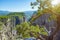 Beautiful canyon gorge among rocky mountains panoramic view of the Tazi canyon in the Koprulu nature Park in Turkey. Natural