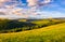 Beautiful Carpathian countryside at sunset