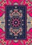 Beautiful carpet in indian style with ornamental frame and flower mandala.