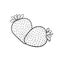 Beautiful cartoon black and white outline strawberry, symbol of summer. design for holiday greeting card and invitation of