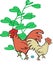 Beautiful cartoon illustration of chicken couple in different body colours with the blue egg.cdr