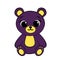 Beautiful cartoon illustration with a cute purple bear