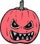Beautiful cartoon illustration of funny pumpkin for halloween greeting card.cdr